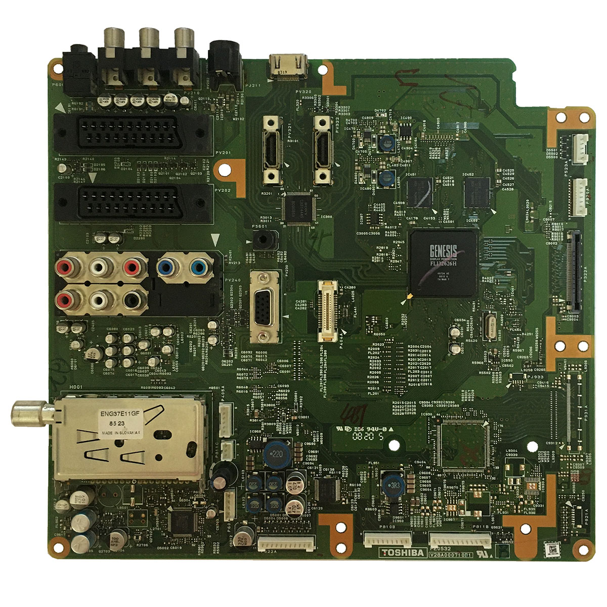15 y 32. Контрольные напряжения на шлейфе LVDC Toshiba 32xv500.